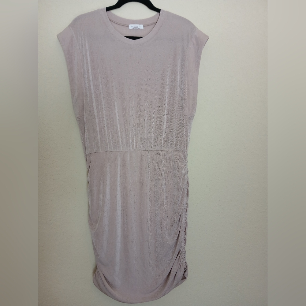 Socialite Ruched Waist Knit Mini Dress Size XL Blush Nude Pink